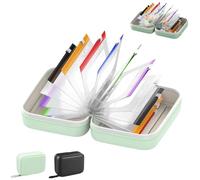Waterproof Pill Pouch Set, Travel Medicine Organizer with 14 Color-Coded Bags, Crush-Resistant Binder Storage, A8 Zippered Case (Green)