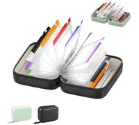 Waterproof Pill Pouch Set, Travel Medicine Organizer with 14 Color-Coded Bags, Crush-Resistant Binder Storage, A8 Zippered Case (Black)