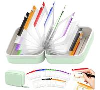 Waterproof Pill Pouch Set - Travel Pills Organizer with 14pcs Color-Coded Pouches, A8 Waterproof Pill Pouches with Crush-Resistant Shell for Travel, 7 to 14 Days of Meds & Medicine (Green)