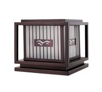 Waterproof Pillar Light for Villa Gate Outdoor, Retro Chinese Style Landscape Lighting for Courtyard Garden Entrance Corridor Post Lantern