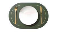 Waterproof Placemats Table Leather Placemats Set Of 1/4/6pcs Washable For Dining Non-Slip Waterproof Place Mats(Green,4PCS 45x30CM)