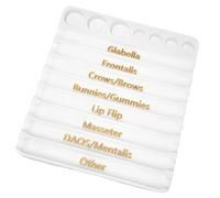 Waterproof Plastic Pill Storage Rack, Easy Access Syringe Tray with 8 Slots, Label for Beauticians and Nurses, Compact, Space Saving Organiser Tray