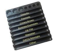 Waterproof Plastic Pill Storage Rack, Easy Access Syringe Tray with 8 Slots, Label for Beauticians and Nurses, Compact, Space Saving Organiser Tray