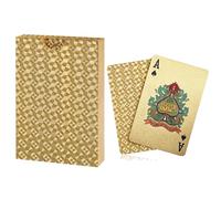 Waterproof Plastic Playing Cards - Durable Deck of Cards, Standard Index Poker Card Deck - Professional Casino Style, Perfect for Poker, Blackjack & Family Card Games (Gold)