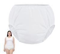 Waterproof Plastic Underwear for Adults - Leak-Proof Incontinence Pants, PE Cover for Daily Protection and Comfort White L