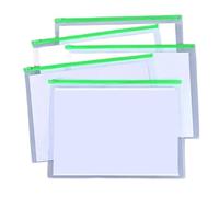 Waterproof Plastic Wallet 10/20pcs Transparent PVC Bag A3 Zipper Waterproof Clear File A5 A4 Documents Storage(Green)