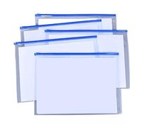 Waterproof Plastic Wallet 10/20pcs Transparent PVC Bag A3 Zipper Waterproof Clear File A5 A4 Documents Storage(Grey)