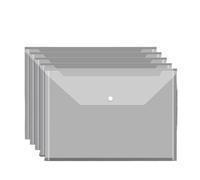 Waterproof Plastic Wallet 5/10pcs A4 File Bags Transparent Plastic Large-Capacity Waterproof Snap-on Type Test Paper Storage Supplies for Archives(10PCS TM)