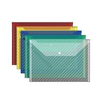Waterproof Plastic Wallet 5/10pcs A4 File Bags Transparent Plastic Large-Capacity Waterproof Snap-on Type Test Paper Storage Supplies for Archives(5PCS CSXW)
