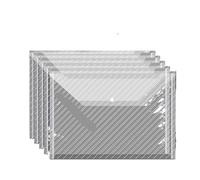 Waterproof Plastic Wallet 5/10pcs A4 File Bags Transparent Plastic Large-Capacity Waterproof Snap-on Type Test Paper Storage Supplies for Archives(10PCS TMXW)