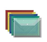 Waterproof Plastic Wallet 5/10pcs A4 File Bags Transparent Plastic Large-Capacity Waterproof Snap-on Type Test Paper Storage Supplies for Archives(10PCS CSXW)