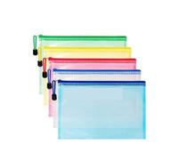 Waterproof Plastic Wallet Zipper Documents Bag A4/A5 Plastic Folders A3 Transparent Waterproo File Organize Storage School Office Stationery Supplies(B5 5PCS)