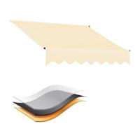 Waterproof Polyester Awning Cover Replacement and Sizes Sun Protection Canvas Awning Cloth 2/3/4/5m Beige (6.6x5ft)