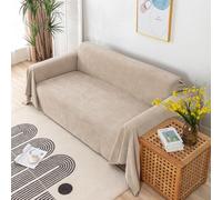 Waterproof Polyester Fabric Sofa Cover for 1 2 3 4 Seater,Slip-Resistant & Cat-Scratch-Proof Sofa Slipcover Couch Protector Loveseat L Shaped Covers,Suitable for All S(Size:180x150cm,Color:Khaki)