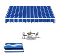 Waterproof Polyester Replacement Canopy Fabric 2/3/4/5/6m Outdoor Tent Cover with Valance (Blue 7x2m/23x6.5ft) for Patio Garden and Awning Use