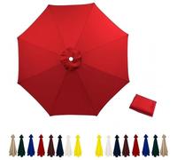 Waterproof Polyester Umbrella Canopy Replacement - Thick Sun Protect Fabric Easy Install for Patio Garden Pool and Porch Use -