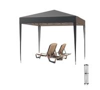 Waterproof Pop-Up Pavilion Tent 2.5x2.5m Outdoor Canopy Shelter Sunshade Gazebo for Garden Camping Picnic - Easy Set Up Portable Black Cover