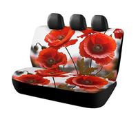 Waterproof Poppy Flowers Vivid Petals Car Seat Cover Scratchproof Rear Seat Protector Universal Fit Bench Backseat Covers for Suvs Trucks Sedans Vans Pet Dog for Owners & Outdoor Enthusiasts Friendly