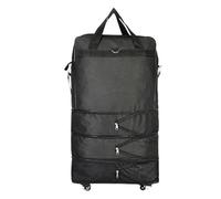 Waterproof Portable Travel Rolling Suitcase Air Carrier Bag Unisex Expandable Folding Oxford Bags with Wheels(Black)