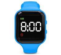 Waterproof Potty Training Watch Rechargeable Vibrating Alarm Reminder Watch Silent Wake Up Watch - with Lock (Blue Square)