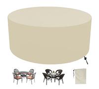 Waterproof protective cover for garden furniture, 420D anti-UV dustproof tarpaulin for outdoor table and chairs - beige (D×H) 100x100cm