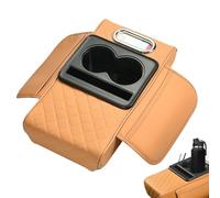 Waterproof protective cover for the centre console with cup and phone holder, 35 x 21 x 7.5 cm, multifunctional cover cushion with tissue box dispenser, water and dustproof, PU leather, for SUVs