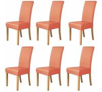 Waterproof PU Faux Leather Chair Covers for Dining Room - Stretch Slipcovers for High Back Parsons Chairs - 1/2/4/6 PCS Modern Hotel Banquet Protectors (02 6 PCS)