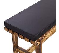 Waterproof PU Leather Bench Cushion for 2/3 Seater Removable Washable Cover Indoor Outdoor Garden Use 150 x 30 cm Black Color Comfortable Seating