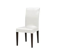 Waterproof PU Leather Dining Chair Covers Stretchable & Removable Slipcovers Oilproof Parson Seat Covers 4 Pack White Perfect for Dining Room Décor