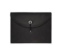 Waterproof PU Leather Document Bag 13 Pockets with Labels Expanding File Holder Portable Multifunctional A4 Files Briefcase(Black)