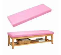 Waterproof PU Leather Garden Bench Cushion, Outdoor Non Slip Seat Pad with Ties, 50D High Density Foam, Removable Easy Clean Cover, 200x50x5CM