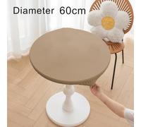 Waterproof PU Leather Round Table Cover 60cm Diameter With Heat Resistant And Slip-Resistant Design Providing Full Coverage And Stability For Tables(Coffee)