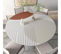 Waterproof PU Leather Round Table MatDining Table Protector 90cm (35in) Decorative Pad for Home Furniture Dining Room & Kitchen Use
