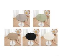 Waterproof PU Leather Round Tablecloth 120cm Diameter with Full Coverage and Heat Insulation for Home Dining and Wedding Events (Black)