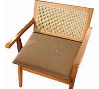 Waterproof PU Leather Seat Cushion - Stain-Resistant, Anti-Slip Chair Pad with Hidden Zipper & Sponge Fill for Bistro, Patio, Lawn, Office - 20x16x2in