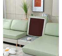 Waterproof PU Leather Sofa Cover, Stretchable Couch Slipcover, Solid Color Furniture Protector for L-Shaped Sofa, Plus Size, 1PC, Living Room Essential