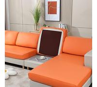 Waterproof PU Leather Sofa Cover, Stretchable Couch Slipcover, Solid Color Furniture Protector for L-Shaped Sofa, Plus Size, 1PC, Living Room Essential