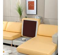 Waterproof PU Leather Sofa Cover, Stretchable Couch Slipcover, Solid Color Furniture Protector for L-Shaped Sofa, Plus Size, 1PC, Living Room Essential
