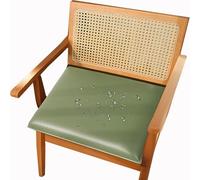 Waterproof PU Leather Square Seat Cushion - Stain-Resistant Chair Pad with Anti-Slip Base, Hidden Zipper, Foam for Bistro, Patio, Lawn, Office (H13, 18x16x2in)