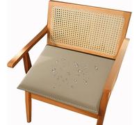 Waterproof PU Leather Square Seat Cushion - Stain-Resistant Chair Pad with Anti-Slip Bottom, Hidden Zipper & Sponge Fill for Bistro, Patio, Lawn, Office (18x16x1 in)