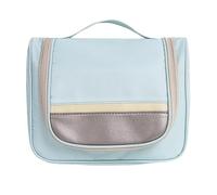 Waterproof PU Leather Standing Travel Makeup Bag, Small Cosmetic Bag with Compartments, Dry and Wet Separation, Flip-top Design, Embark on a Journey into the Unknown(Blue)