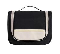 Waterproof PU Leather Standing Travel Makeup Bag, Small Cosmetic Bag with Compartments, Dry and Wet Separation, Flip-top Design, Embark on a Journey into the Unknown(Black)