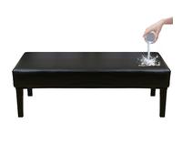 Waterproof PU Leather Stretchable Dining Bench Cover Removable Washable Slipcover Seat Protector for Living Room & Bedroom - Black 120cm (47.2in)