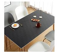 Waterproof PU Leather Table Covers - Stain-Resistant Heat-Proof Washable Protector for Dining Room & Kitchen Tables Rectangle & Square 90x150cm Black - Tablecloths