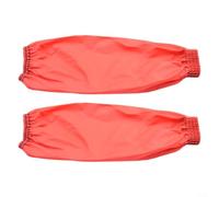 Waterproof PU Oversleeve Cover Extending from Wrist to Elbow with Elastic Cuffs, Suitable for Oil Proof Protection in Healthcare, Workshop, and Kitchen Areas (red)