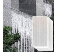 Waterproof PU Wall Panels, Faux Stone Tiles for Gaming Room, 3D Fluted Texture Wainscoting for Indoor & Outdoor Landscaping