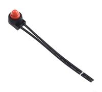 Waterproof Push Button Switch 12mm Latching Self-Locking 250V 3A Red Black Wire for Horn Power Gate Opener(Red)