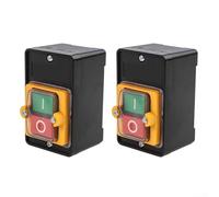 Waterproof Push Button Switch, 2 Pack 220V/380V 10A Industrial On Off Control Switch Latching Mechanism IP Rated for Workshop and DIY Projects