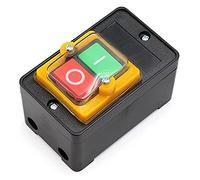 Waterproof Push Button Switch Power On/Off KAO-5/BSP210F-1B 10A 380V for Cutting Machine Bench Drill(Nero)
