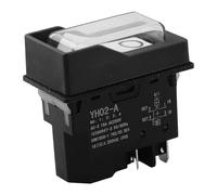 Waterproof Pushbutton Switch, 4 Pins, 120V 16A, IP54 Rated, Electromagnetic Stop Function, for KJD16 Lathe Machines, Industrial Power Tools, Table Saws, and Woodworking Equipment